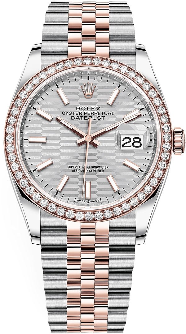Rolex Datejust 36 mm Oystersteel, Everose gold and diamonds