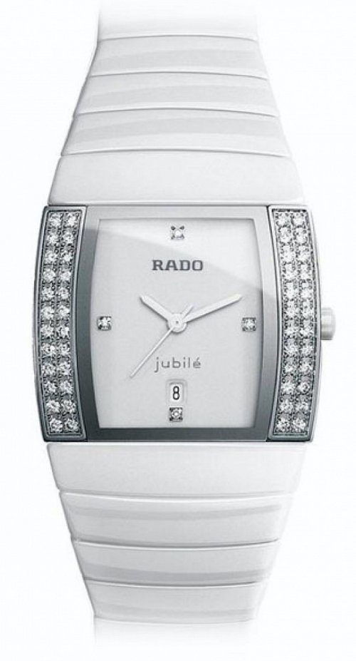 Превью товара Rado Ceramica  Jubile Quartz 30mm Ceramic & Diamonds White 