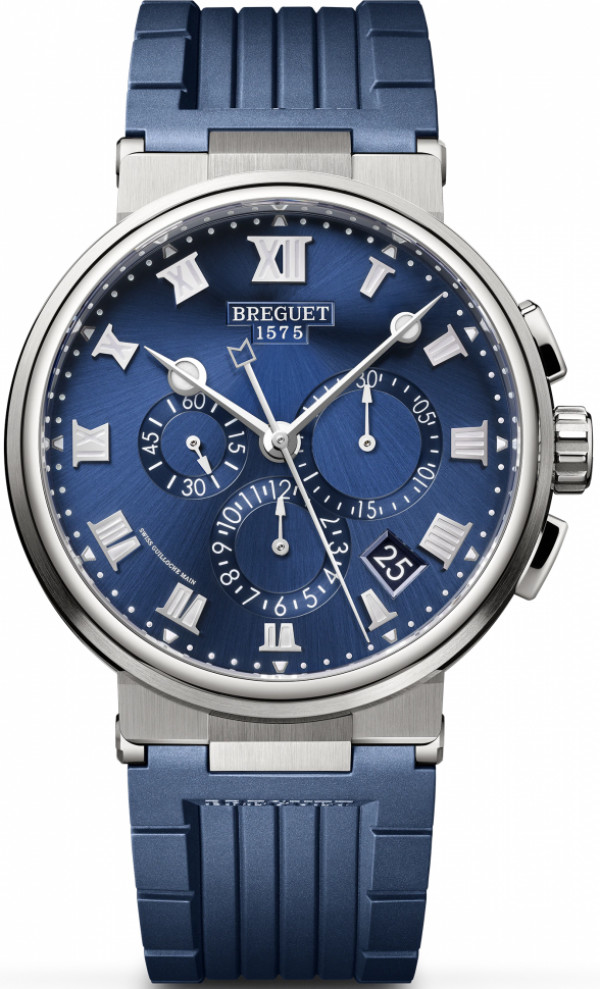 breguet-marine-chronograph-sinie-serebristie-s-sinim-remeshkom Breguet Marine Chronograph синие-серебристые с синим ремешком — изображение 1