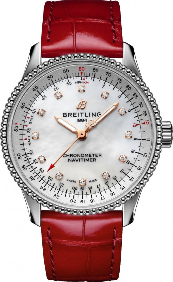 breitling-navitimer-automatic-35-mm-krasnij-remeshok Breitling Navitimer Automatic 35 mm красный ремешок — изображение 1