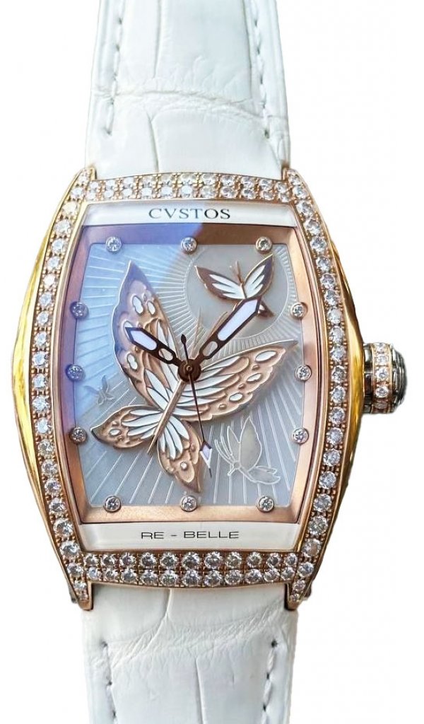 cvstos-hour-seconde-re-belle-papillon-36-mm-belij-remeshok Cvstos Hour Seconde Re-Belle Papillon 36 мм белый ремешок — изображение 1
