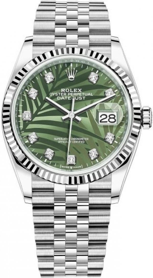 rolex-datejust-36-mm-olive-green-oystersteel-and-white-gold Rolex Datejust 36 mm Olive-green, Oystersteel and white gold — изображение 1